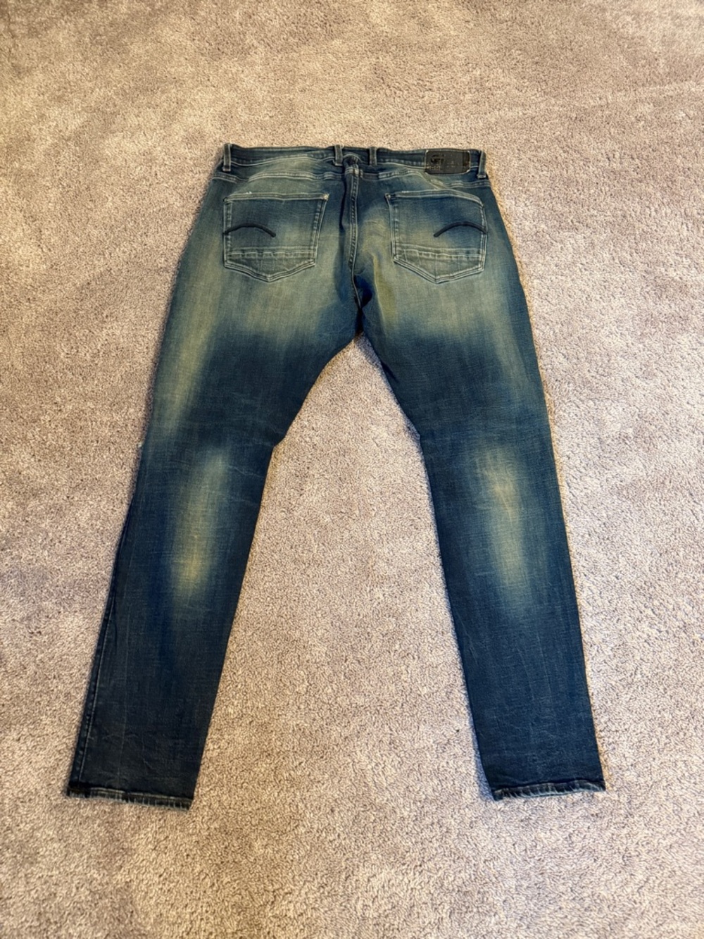 G-Star Raw Men's Slim Blue Faded Revend skinny distressed 40x34 Jeans